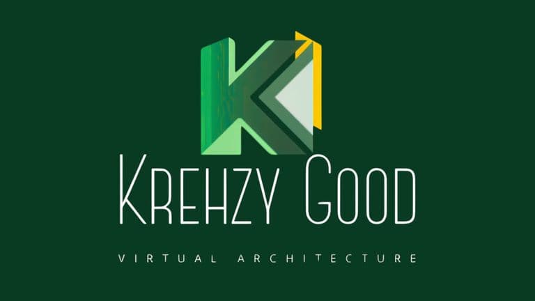 Green Krehzy Good VA logo with stylized “K” and “Virtual Architecture” tagline