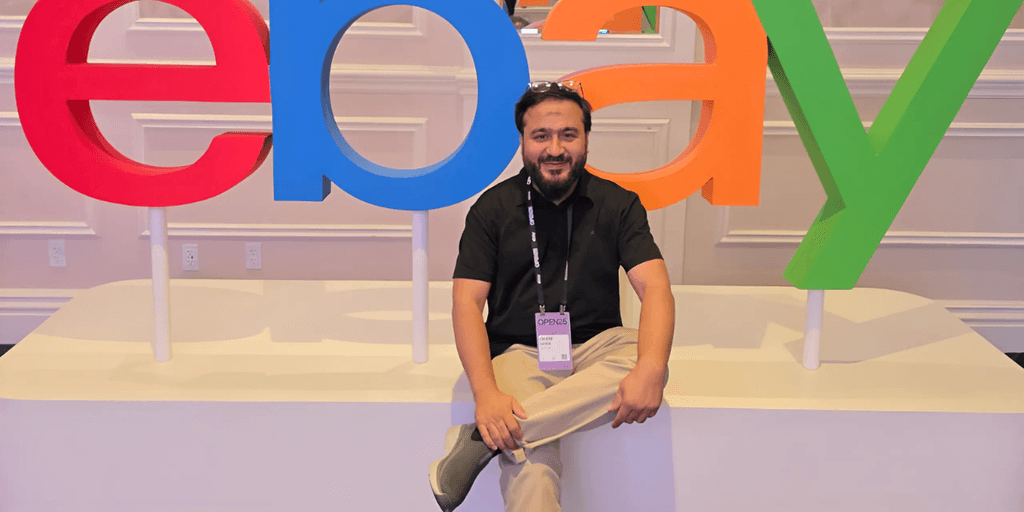 Qasim Sana Ramay at eBay Open 2025, representing Empowerers, a community helping people generate income through eBay.