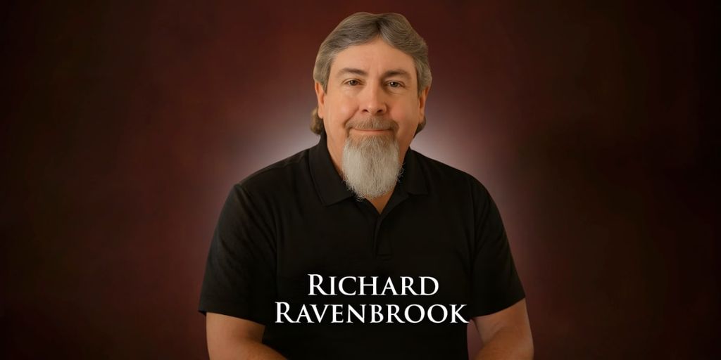 Portrait of Richard Ravenbrook, founder of the House of Ravenbrook, with his name displayed below."