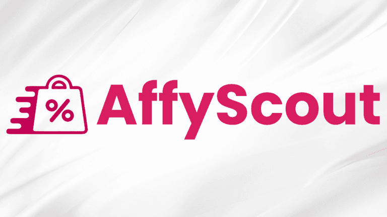 AffyScout logo with a shopping bag and percentage symbol, representing AI-powered affiliate marketing for Amazon sellers' growth.
