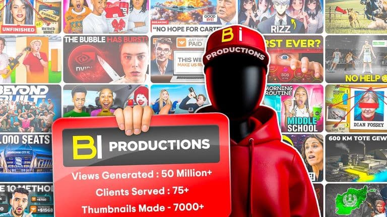 BI Productions, Being incredible productions, biproductions, best thumbnail designer, best thumbnail designing agency, youtube thumbnails, YouTube channel branding, best video editor, youtube editors