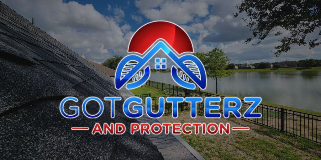 Got Gutterz & Protection's logo, with a scenic view of a home, lake, and blue sky in the background.