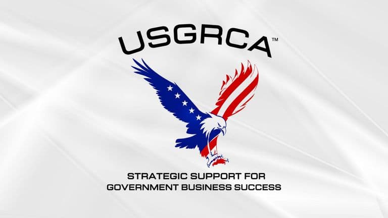USGRCA logo on a white background with a patriotic eagle and the slogan “Strategic Support for Government Business Success.”