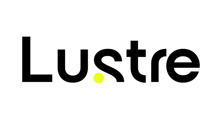Lustre PR logo with bold black text and a neon yellow dot, representing transparent, results-driven Wikipedia editing services.
