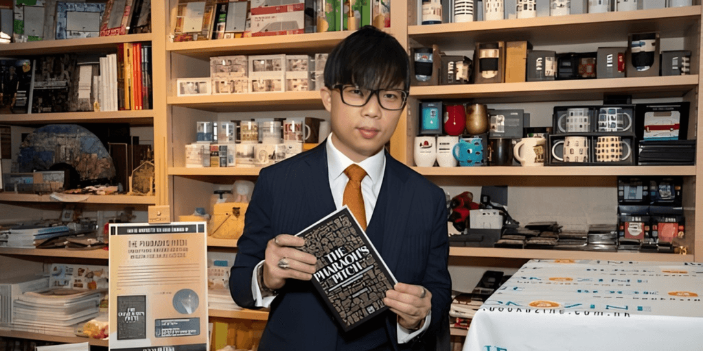 Ivan Yong reading from his book "Pandora’s Pivot" at a book event.