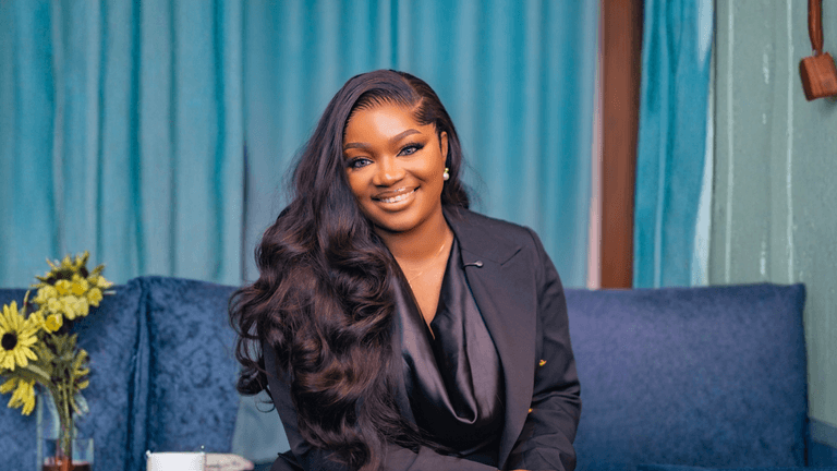 The image features Margaret Aigbepue, founder of Sucasa Group, a diversified conglomerate focused on real estate, energy, and consulting.