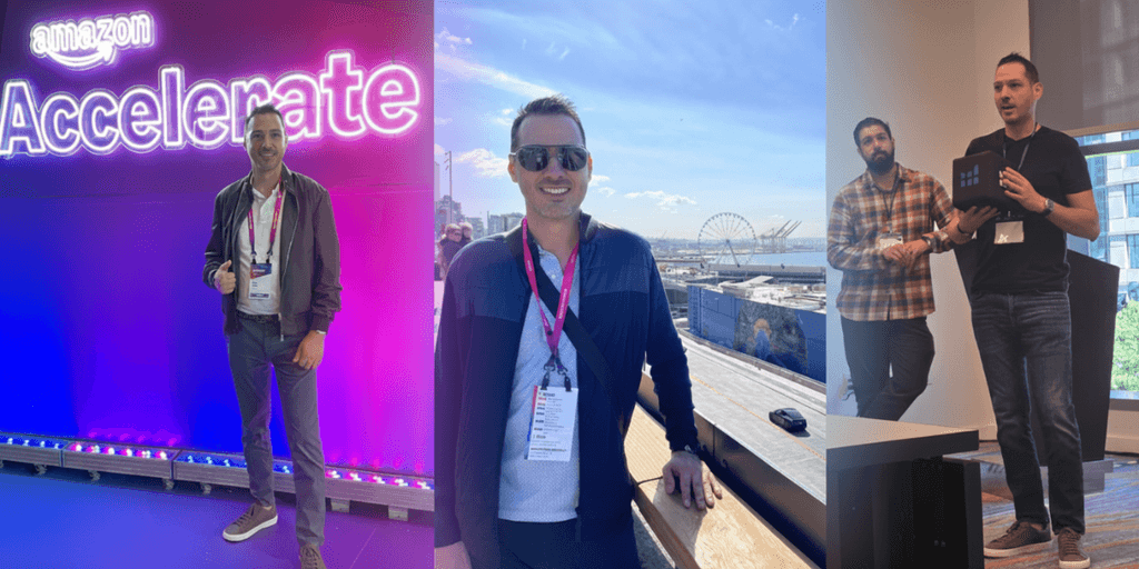Luis Micheo at Amazon Accelerate, showcasing his journey from corporate life to successful ecommerce entrepreneur.