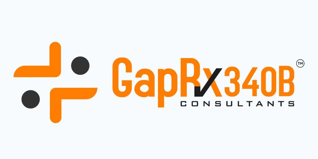 GapRx 340B Consultants logo in orange and black on gray background.