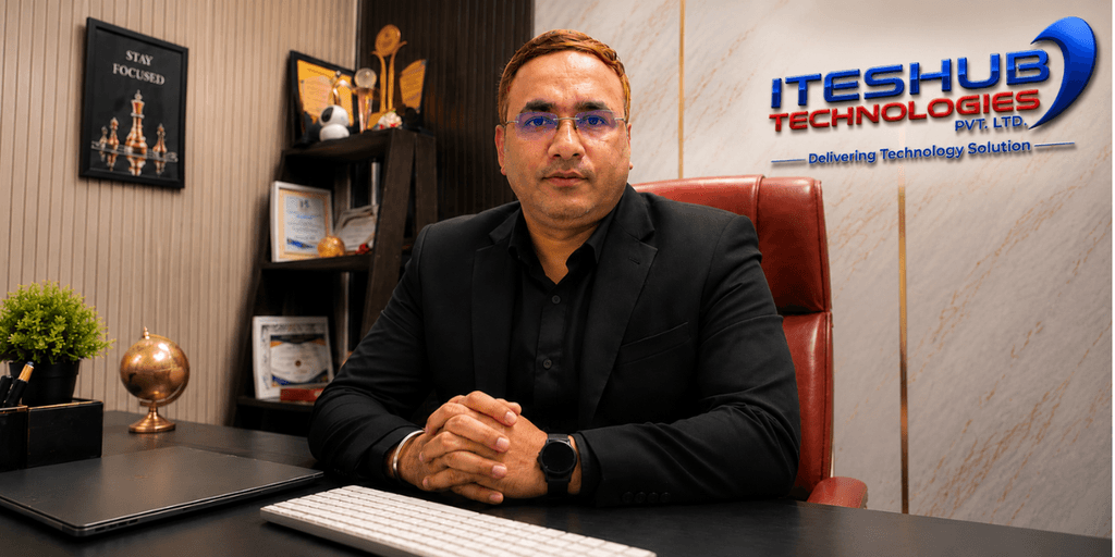 Dr. Neeraj Kumar, Founder and CEO of Iteshub Technologies, at his corporate office.