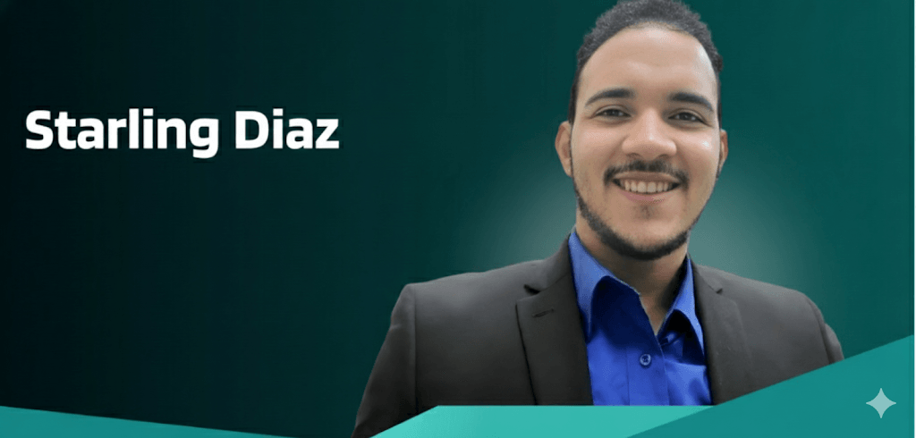 Starling Diaz, Founder and CEO of LinguaCoachAI, smiling in a professional setting.