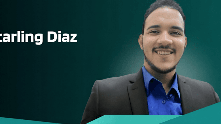 Starling Diaz, Founder and CEO of LinguaCoachAI, smiling in a professional setting.