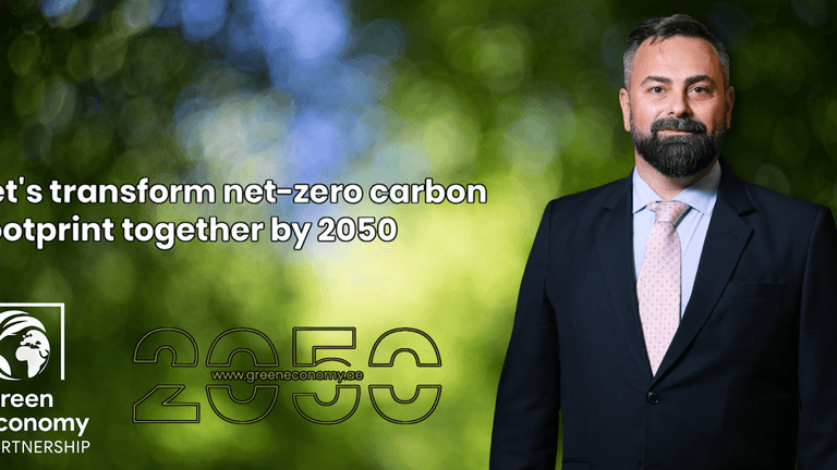 Ivano Iannelli promoting AI-powered platform to achieve net-zero carbon footprint by 2050 with Green Economy Partnership.
