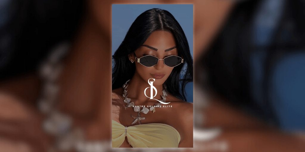 Caroline El Ghaly, founder of Lustre Solaire Elite, embodying the brand's blend of timeless elegance and accessible luxury for modern women.