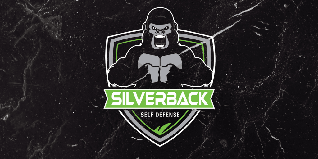 "Silverback Self Defense logo featuring a fierce gorilla, symbolizing strength and protection, representing mobile, customized self-defense training services."