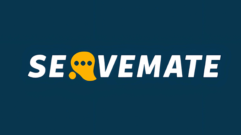 "SEO Vemate logo with yellow speech bubble symbol and text showcasing the brand's focus on SEO services."