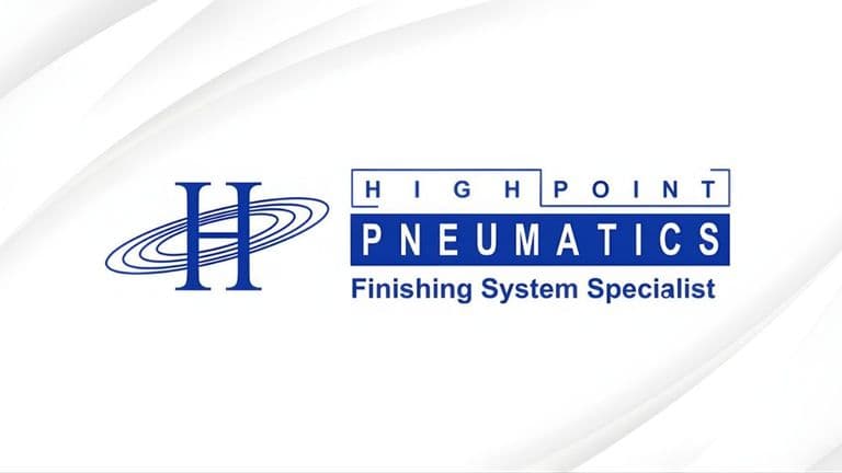 High Point Pneumatics logo, specializing in custom engineered industrial pneumatics and finishing systems, offering precision, reliability, and expertise.