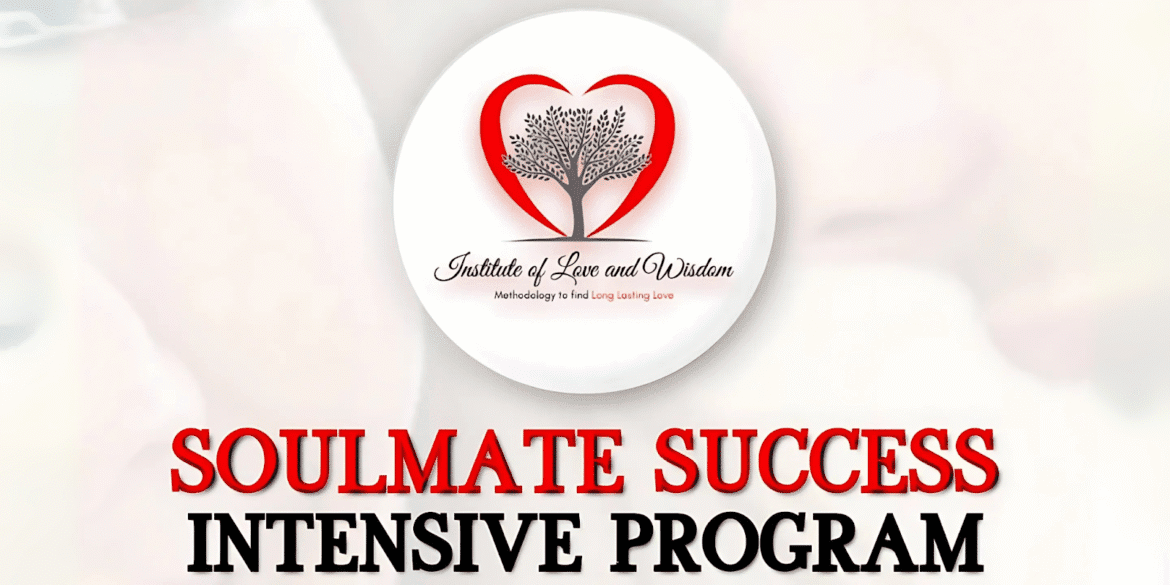 Logo for the Institute of Love and Wisdom featuring a heart-shaped tree with the words 'Institute of Love and Wisdom' beneath it. The logo is designed in red and gray, with a focus on long-lasting love and relationship guidance.