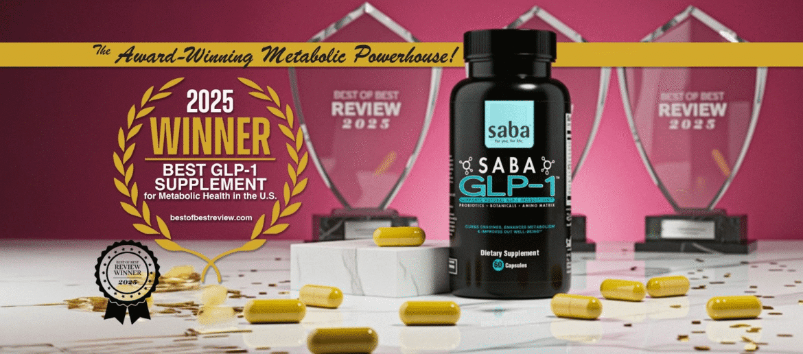 Saba GLP-1™: Award-winning, natural supplement for metabolic health and weight management, enhancing GLP-1 production.