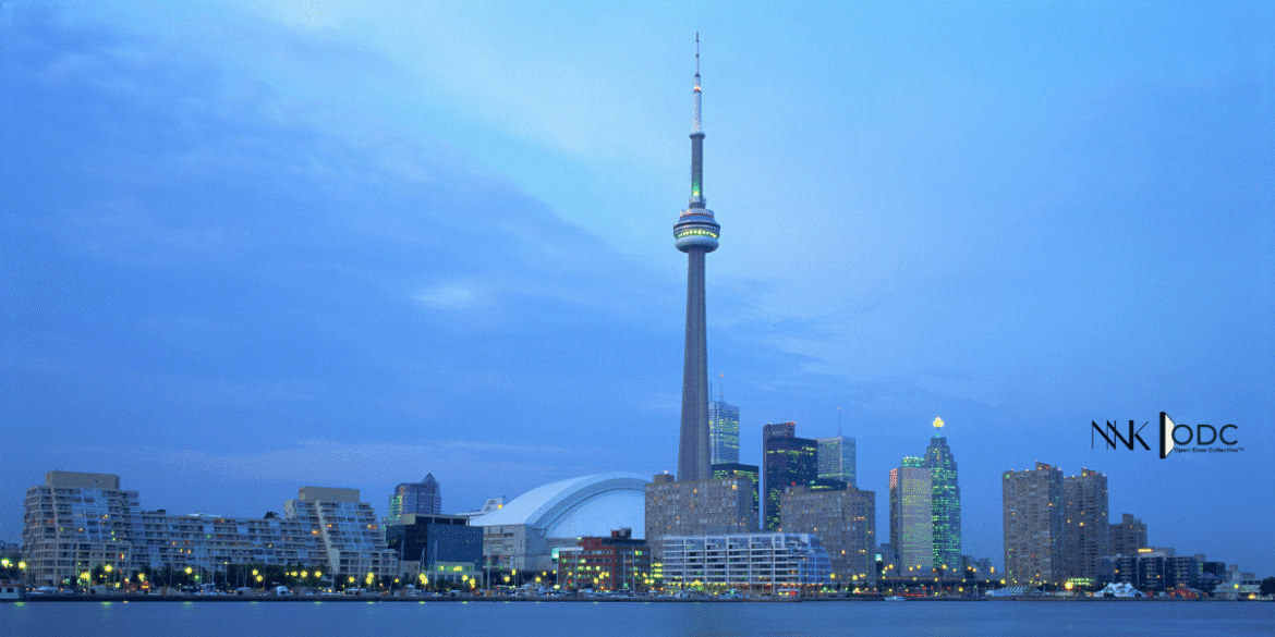 "Toronto skyline with the CN Tower, symbolizing Open Door Collective™'s approach to real estate investment and strategic thinking."