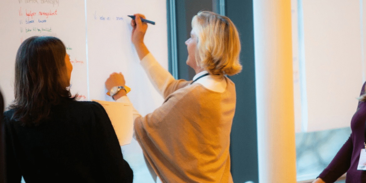 Collaborative leadership workshop fostering innovation and teamwork through Brainwells' Involving Leadership approach.