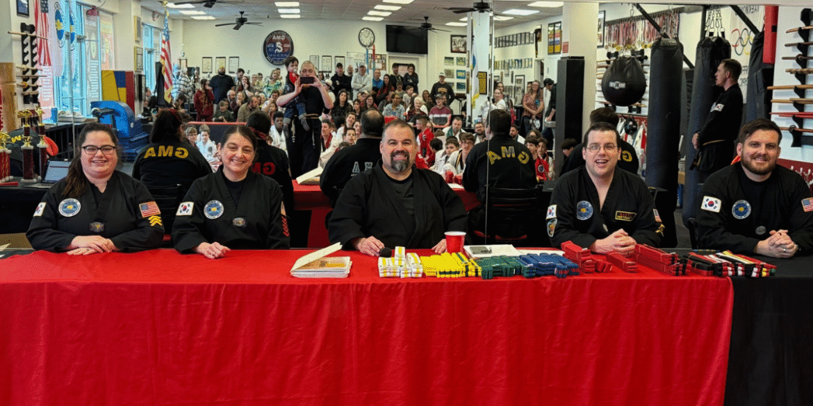 "Martial arts event judges with Grandmaster Konrad Spillmann at Global Martial Arts USA, celebrating excellence and leadership."