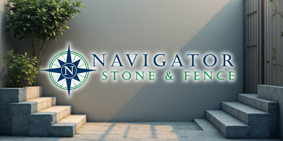 "Navigator Stone & Fence logo, symbolizing the company’s commitment to quality hardscaping and fencing services with personalized customer care."