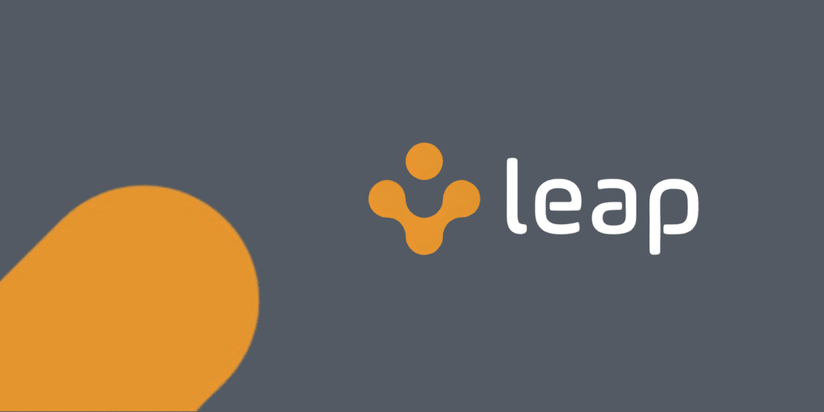 "Leap Thinking Partners logo with orange and gray design, symbolizing their innovative approach to improving organizational performance through cognitive science and AI."