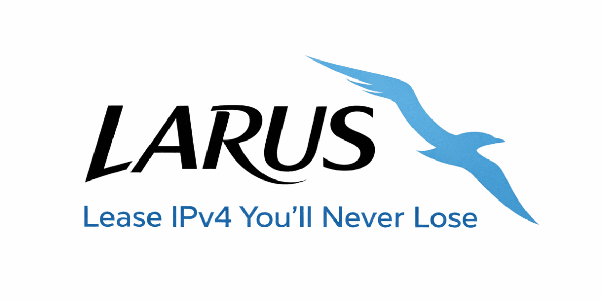 LARUS logo representing an innovative IPv4 leasing provider, offering long-term, scalable solutions for network management with reliable access.