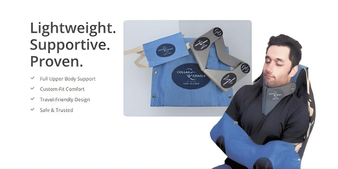 Enhance your travel comfort with the Collar & Cradle system, engineered to provide optimal support throughout extended journeys, helping to ensure you arrive feeling refreshed.