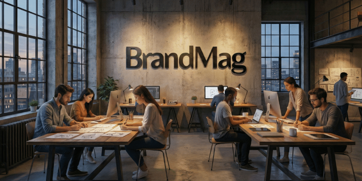 BrandMag office environment, where creative teams shape the future of branding, marketing, and media with innovation and strategy.