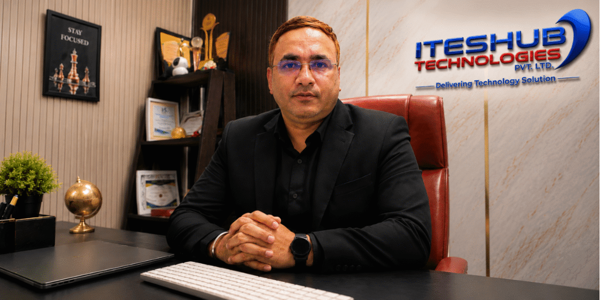 Dr. Neeraj Kumar, Founder and CEO of Iteshub Technologies, at his corporate office.