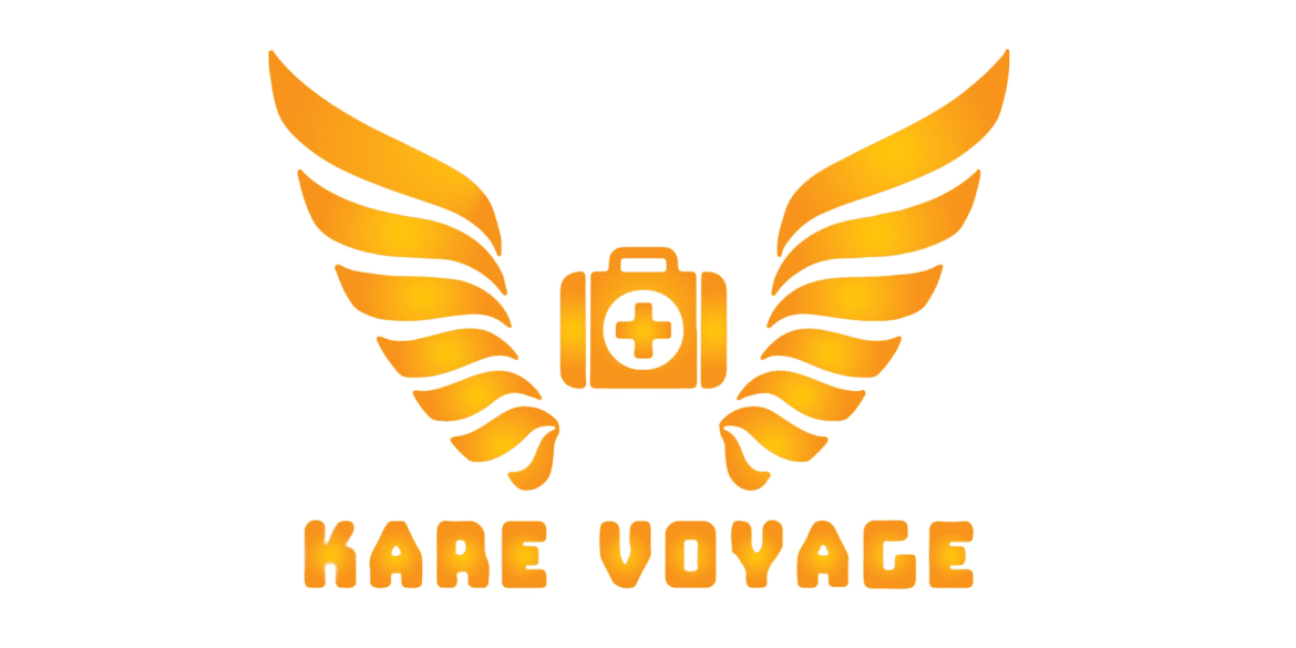 KareVoyage Concierge logo with wings and medical symbol.