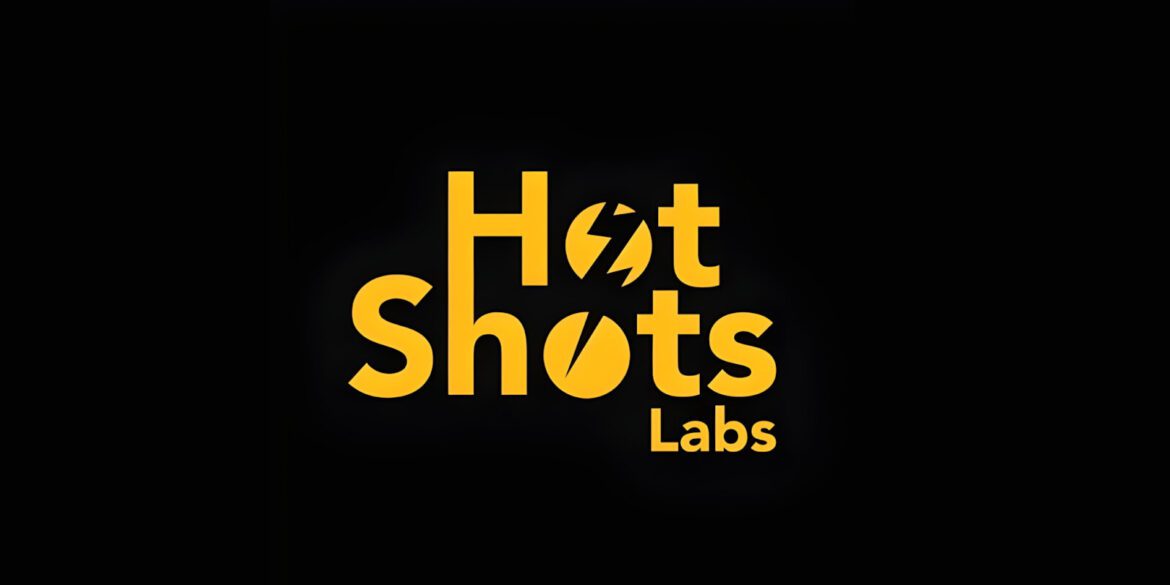 HotShots Labs logo in yellow, featuring a modern, sleek design with bold text and a lightning bolt symbol.