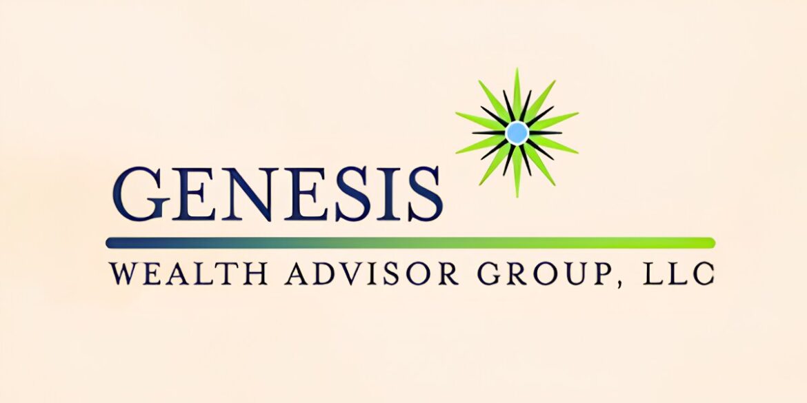 Logo of Genesis Wealth Advisor Group, LLC. "GENESIS" is in bold blue text, with a green and blue starburst design above. The tone is professional and modern.