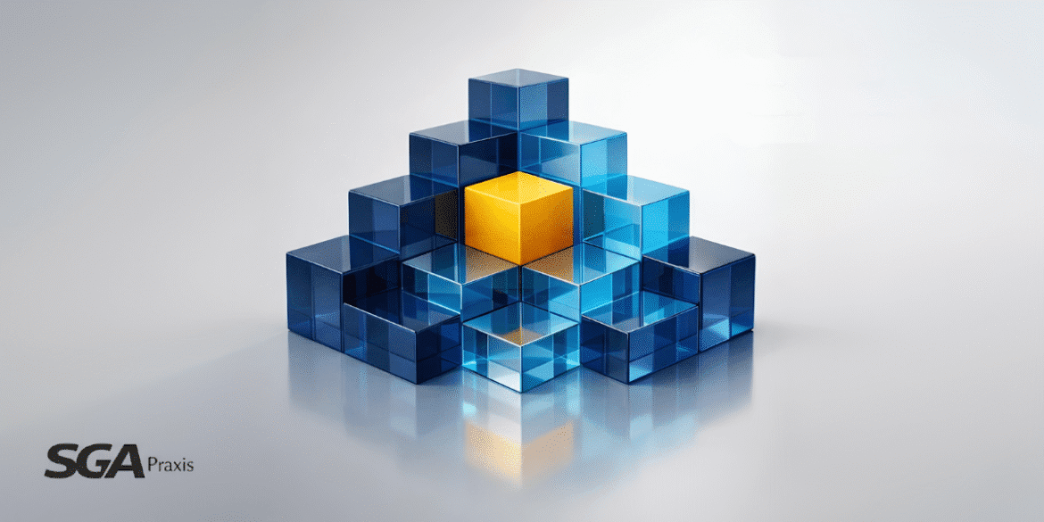 SGA Praxis LLC illustrates transformation challenges in messy middle, emphasizing execution discipline, ABEL framework, governance clarity, and organizational performance improvement.