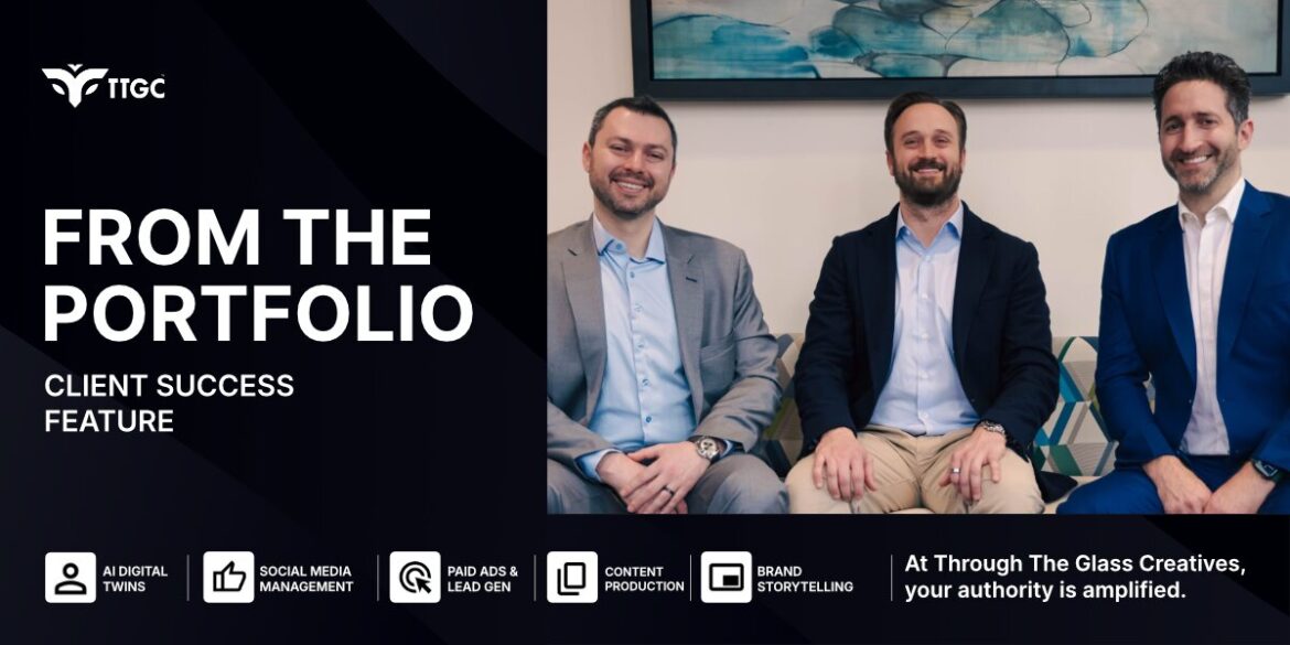 DDS Group leadership team highlighted in a promotional client success and brand storytelling graphic.