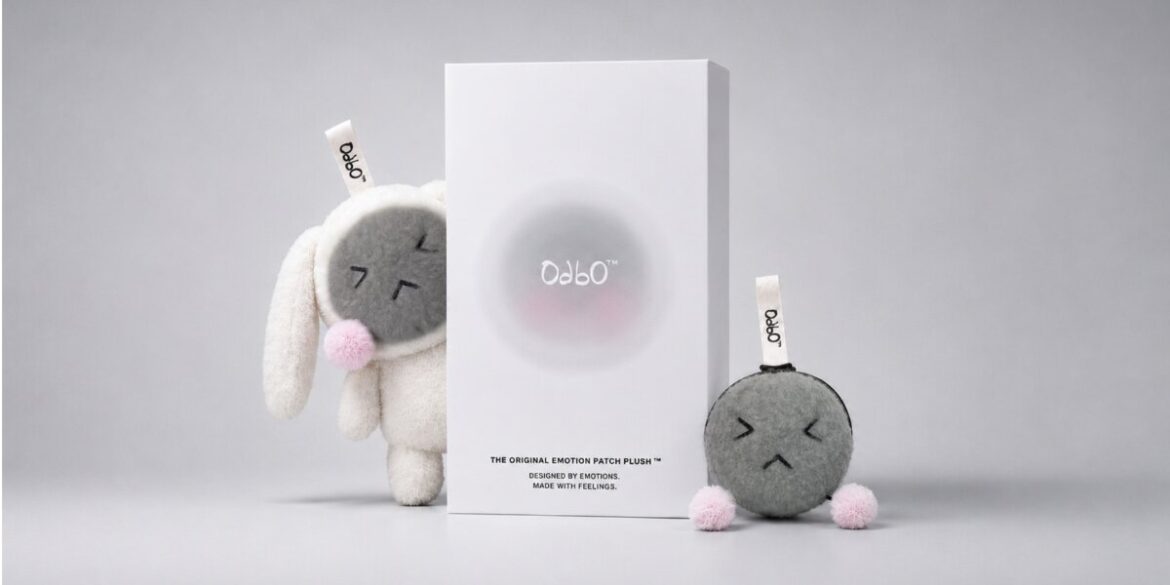 OdbO First Release packaging with Emotion Patch Plush, emotion patches, journal, and companion accessories.